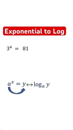 Exponential to logarithm