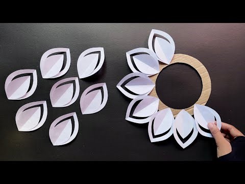 White paper flowers wall hanging | Easy and Simple wall hanging | Room decoration ideas 💡