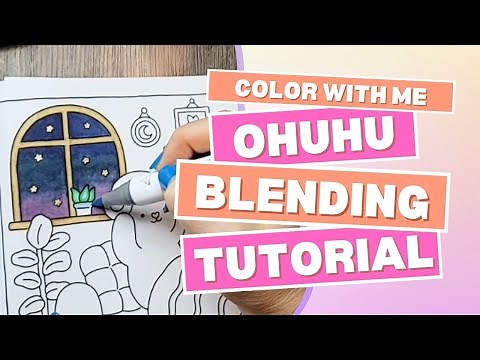 Coloring Tutorial Blending a Night Sky with Ohuhu Alcohol Markers | Cozy Coloring Session Timelapse