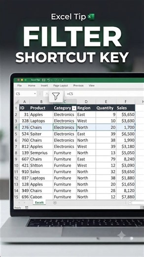 Excel FILTER Shortcut Key 🔥 | Filter Data Faster