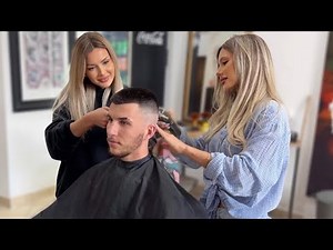 Twin Sisters Cut His Hair at the Same Time ✂️ Would You Trust Them?