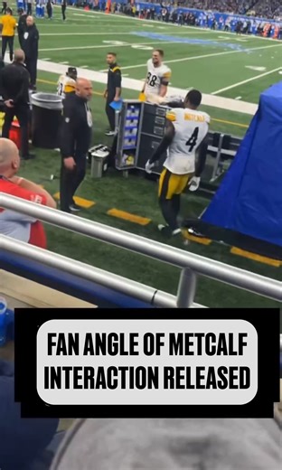 DK METCALF SUSPENDED : NEW ANGLE OF INTERACTION RELEASED The NFL just announced a two-game suspension for Pittsburgh Steelers WR DK Metcalf after this interaction with a fan. The fan says they simply said Metcalf's official name, although reports suggest this fan has had negative interactions with Metcalf before. original vid 🎥: (keiffer_kennedy/IG) | Sportsnaut