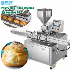 [Hot Item] Automatic 4 Nozzle Cake Paste Long Bread Cream Eclair Side Inject Injection Machine