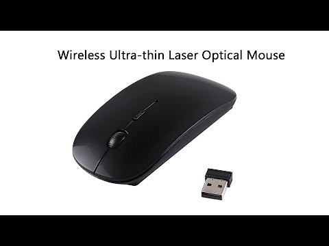 2.4GHz Wireless Ultra-thin Laser Optical Mouse with USB Mini Receiver, Plug and Play