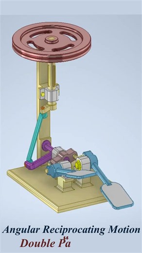 #shorts - Mechanism for Converting Angular Reciprocation Motion into Rotation Motion