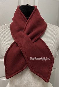 Burgundy Maroon Winter Keyhole Pull-through Double-layer Fleece Scarf, Man Woman Teen Gift, Short Small Warm Winter Scarf - Etsy