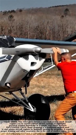 Hand-Starting a Small Airplane Engine! #shorts