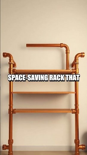 DIY Foldaway Copper Pipe Bookshelf with Hidden Drawer