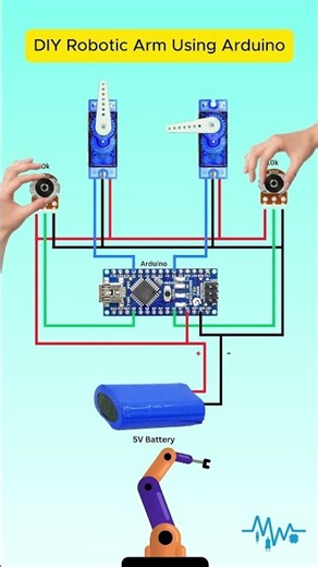 🤖 Robotic Arm Circuit | Arduino Diy #shorts