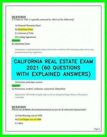California Real Estate Exam 2026 🚨 60 Practice Questions And Explained Answers 🏡