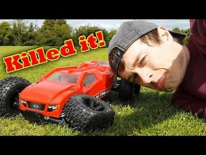 Broke it! Traxxas Rustler VXL Brushless First Outing with Crash