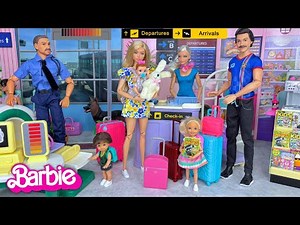 Barbie & Ken Doll Family Travel Routine and Baby's Lost Toy