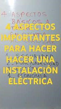 4 IMPORTANT POINTS!! For carrying out an ELECTRICAL INSTALLATION #electricity#