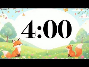 4 Minute Timer with Cute Animals and Nature | Happy Acoustic Music | Classroom & Focus Countdown