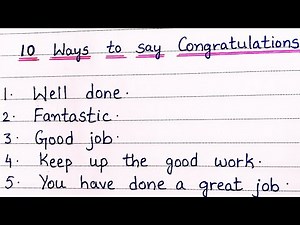 10 ways to say congratulations in English || 10 different ways to say congratulations