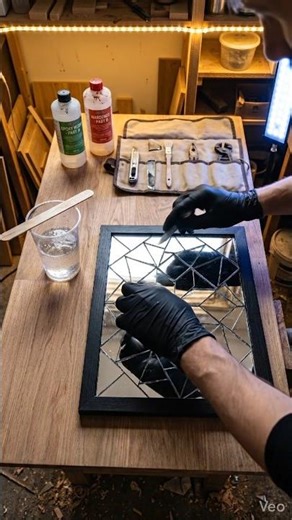 Broken Mirror → Infinity Art Panel ✨ Mind-Blowing DIY Transformation! #Shorts