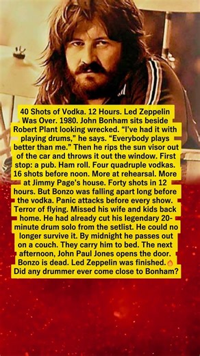 40 Shots of Vodka. 12 Hours. Led Zeppelin Was Over.