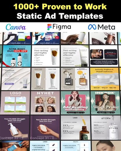 Tired of Wasting Hours Designing Ads? Use Static ad Canva Templates That Already Convert 🚀 You don’t need to start from scratch anymore — test your static ads and find winners 10x faster with our top-performing static ad templates used by 6 and 7 figure brands. 🚀 We’ve built a collection of top-performing static ad canva templates that have driven millions in sales across different niche.🎯 Inside, you’ll find high converting static ad packs for: ✅ All Niches static ad Canva Templates ✅ BFCM s