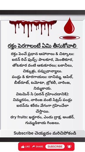 రక్తాని పెంచే ఆహారాలు || #trending #viral #reels #shortvideo #shortsfeed