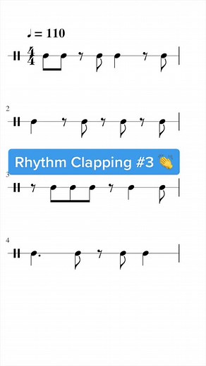 👏 Rhythm clapping exercise 3. #rhythmreading #rhythmchallenge #sightreadingchallenge #sightreading #musicianchallenge #readingmusic