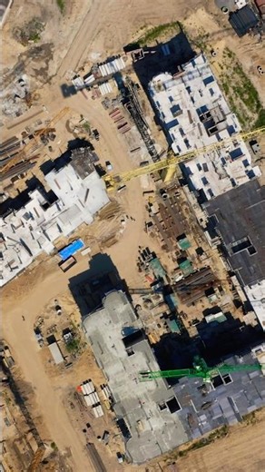 Tower Cranes & Excavator in Action 🚧 High-Rise Construction #Shorts