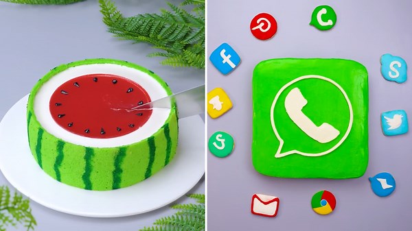 Watermelon Cake & WhatsApp Logo Cake