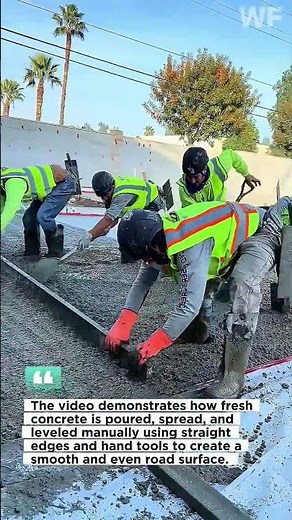 Concrete Road Pouring and Leveling Process | Teamwork for Strong Pavement
