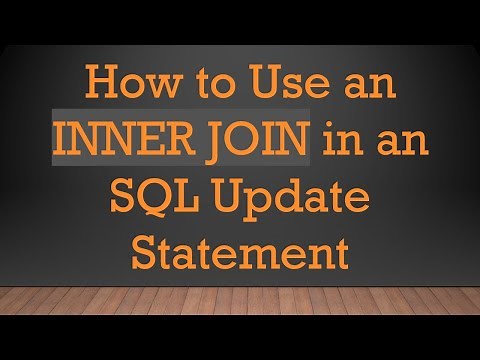 How to Use an INNER JOIN in an SQL Update Statement
