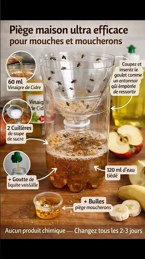 Le piège maison ultra efficace contre les mouches et les moucherons (prêt en 5 minutes)