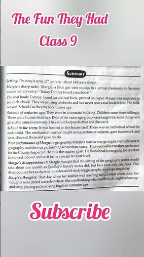 Class 9 | English | Chapter 1 | The Fun They Had | Summary | NCERT | Beehive |