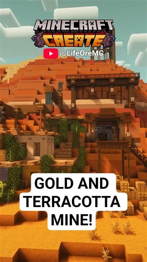 GOLD AND TERRACOTTA Mine with Minecraft Create! #minecraft #createmod #minecraftbuilding #survival