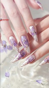 Purple Iris Stained Glass Press On Nails #nailart #naildesign #beauty #nailtutorial