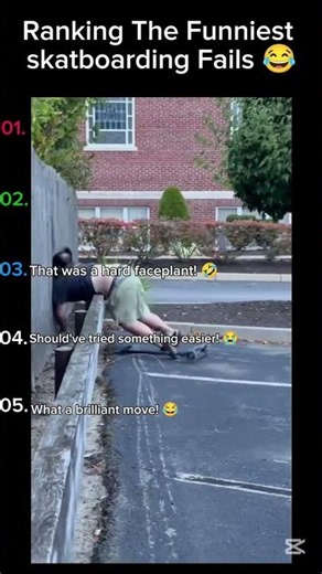 Ranking The Funniest Skatboarding Fails 😂 #funny #viral #shorts