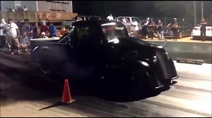 Tony Rizzi 's diesel performance's 1600 hp twin turbo Duramax 1936 chevy pick second pass on the new setup on a pair of Precision Turbo & Engine 66 turbos on 60psi!! Amazing build that will do some future no prep racing. | National No Prep Racing Association