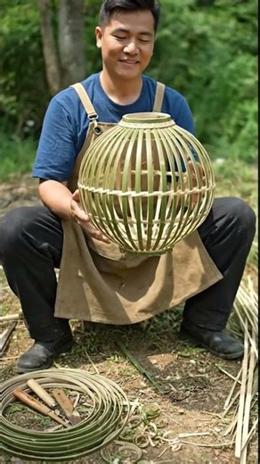 Handmade Bamboo Lanterns 🧺✨ | Eco-Friendly Craft #BambooLantern #Handmade #EcoFriendly #Sustainable