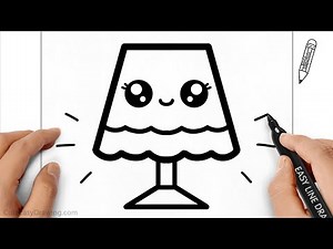 How to Draw Simple Easy Table Lamp Step by Step