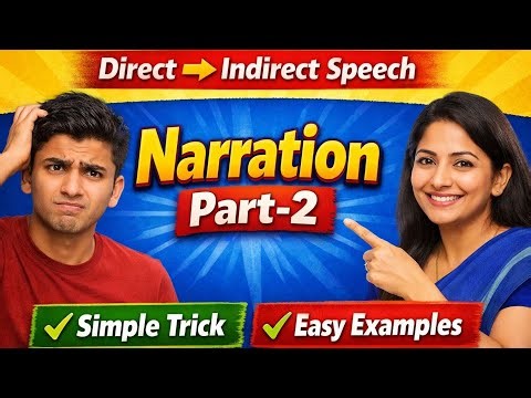 Direct to Indirect Speech|Narration Part-2 | Simple Trick with Examples ‪@satishmodisir‬ #english