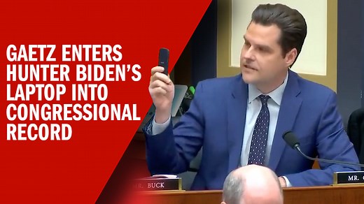 BREAKING: During a House Judiciary Committee hearing on Oversight of the FBI's Cyber Division, Congressman Matt Gaetz submits the contents of Hunter Biden's laptop to the official record. WATCH: https://rumble.com/vyy25m-breaking-matt-gaetz-submits-hunter-bidens-laptop-to-the-congressional-recor.html | Congressman Matt Gaetz
