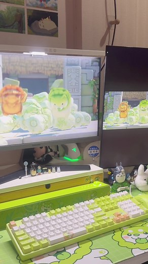 Adorable Akko Cabbage Dog Keyboard Set