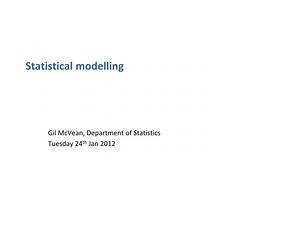 Statistical modelling - SlideServe