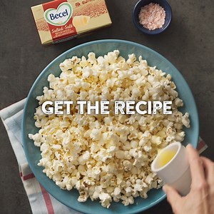 Get popping! Delicious taste, perfect for sharing during movie nights (or days) at home. Try this recipe with new Becel® Plant-Based Bricks: https://bit.ly/BecelButteryPopcorn | Becel