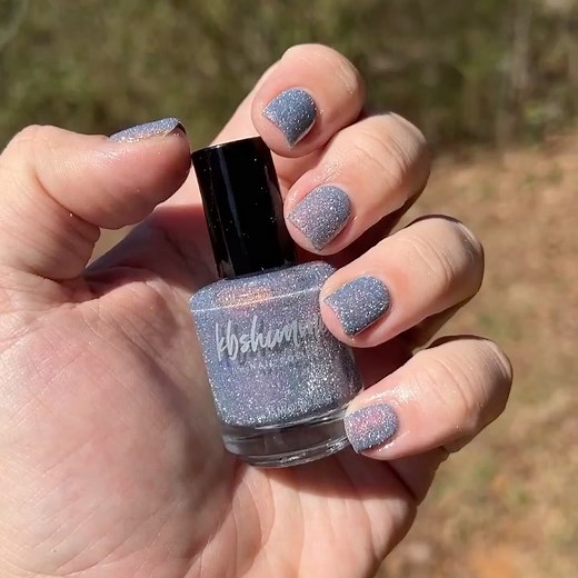 KBShimmer on Instagram: "Available now! @nonbinarynails Paid {Drawn to You} by @kbshimmer. This is a grey leaning periwinkle with copper-red-lemon-lime shimmer and reflective glitter. Shown here in two coats plus glossy top coat. . The shimmer in this one is probably my favorite. It pops so nicely in that periwinkle base. . The Lounge Set collection launches 3/15. Each polish is $11. . #kbshimmer #drawntoyou #periwinkle #shimmer #shimmernails #shimmernailpolish #indiepolish #reflectivepolish #re