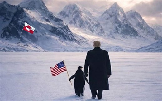Trump e un pinguino alla conquista della Groenlandia, ironia sul web per post Casa Bianca