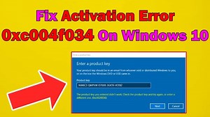 how to Fix Activation Error Code 0xc004f034 on Windows 10 & 11