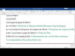 Tp4: Filtrage des signaux sous Matlab_L3