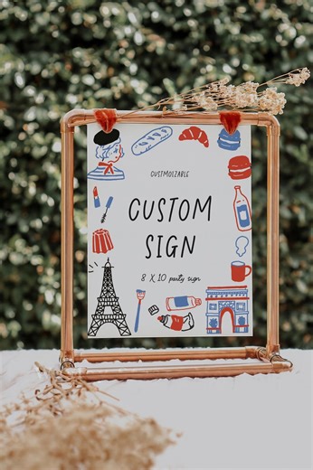 Editable Paris Tea Party Custom Sign, Birthday Decor, French Bistro Themed, Digital Template, Party Decor, Printable 243 - Etsy