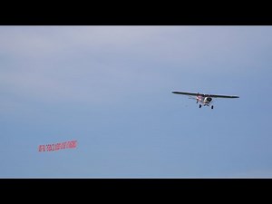 Piper Super Cub Banner Tow Pick Up and Drop Off [4K Video]