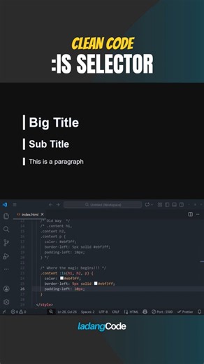 Clean CSS with :is() Selector 🧹 #ProTips