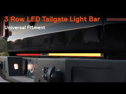 TRUE MODS 3 Row Dark Smoked LED Tailgate Light Bar Strip with Sequential Turn Signals