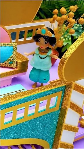 Tiny Palace Room for Jasmine! 👑✨ DIY Dollhouse Ideas #disney #princess #minihouse #shorts